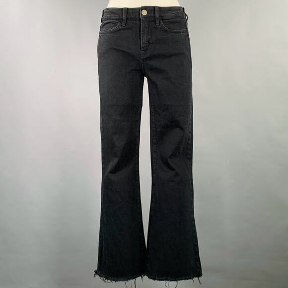 M.I.H JEANS Size 28 Black Denim Raw Edge Bell Bottom Jeans - Picture 1 of 6